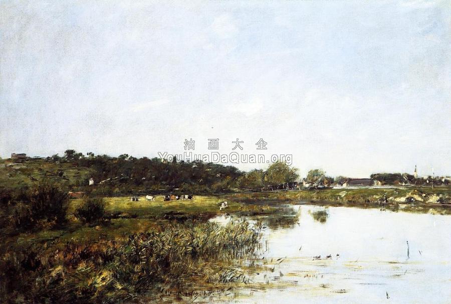 The Banks of the Touques - 尤金·布丹